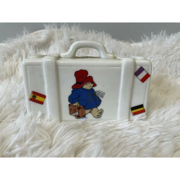 Paddington Bear Suitcase Traveller Coin Bank Reutter Porzellan Germany 1998 - Picture 1 of 4